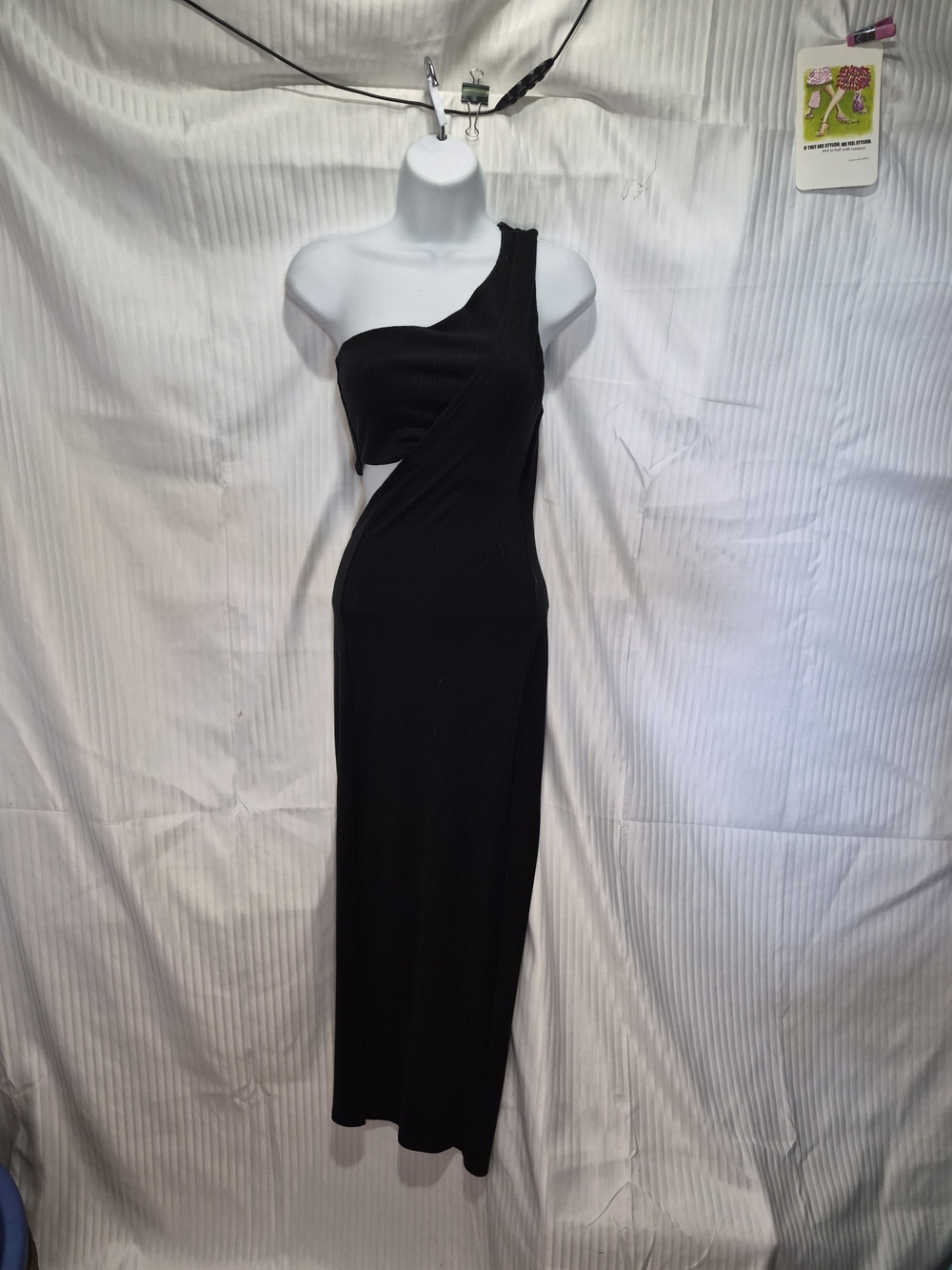 Tyche Black One-Shoulder Cutout Maxi Dress Size XS